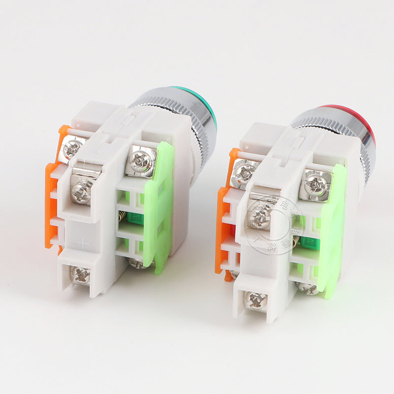 Wholesale LAY37-11DNZS Y090LAY7 illuminated self-locking push button switch, 22mm opening.