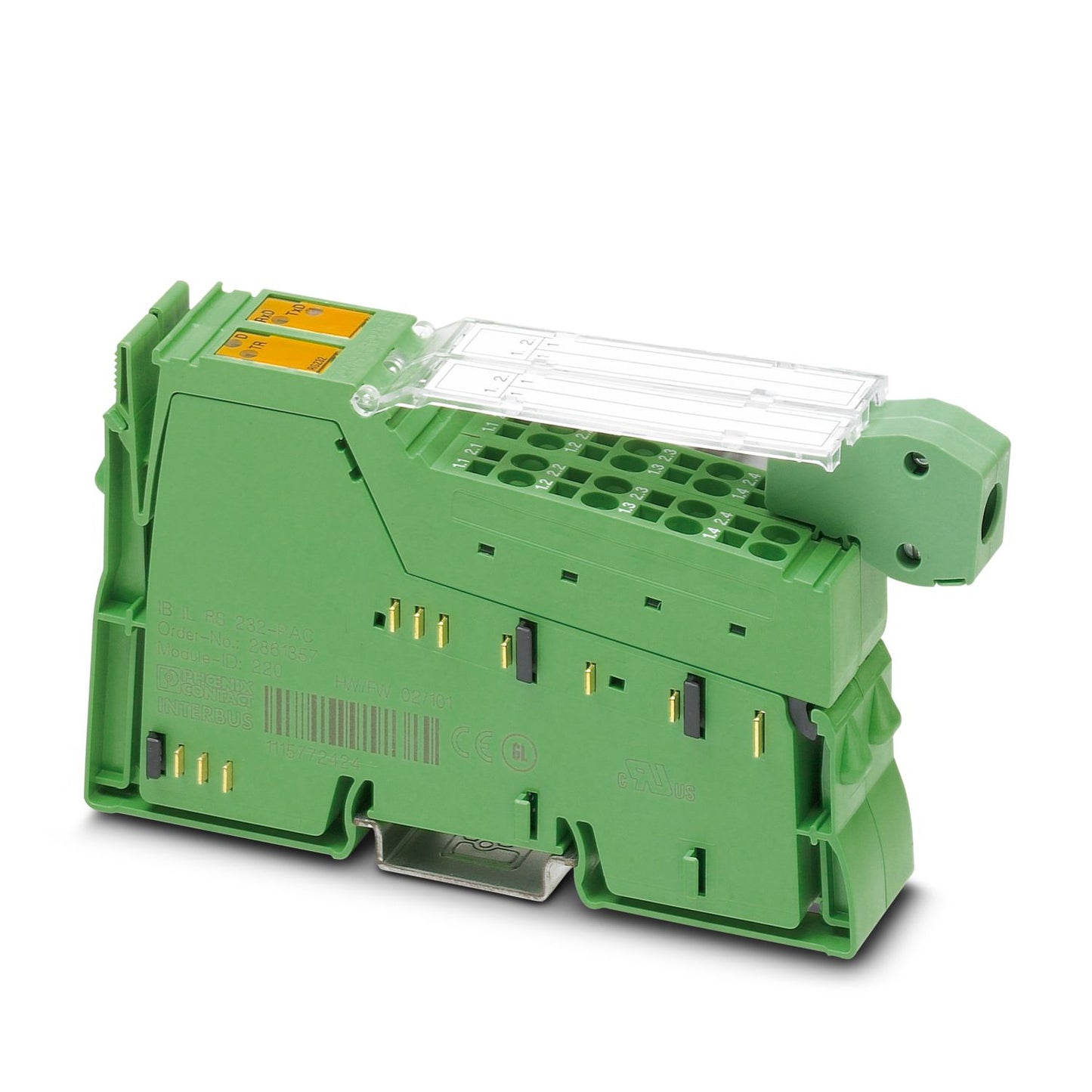 PHOENIX CONTACT/Phoenix IB communication module Inline RS-232 function module for serial data transmission, with accessories (connector and marking plate), RS-232 design with 1 serial input and output channel