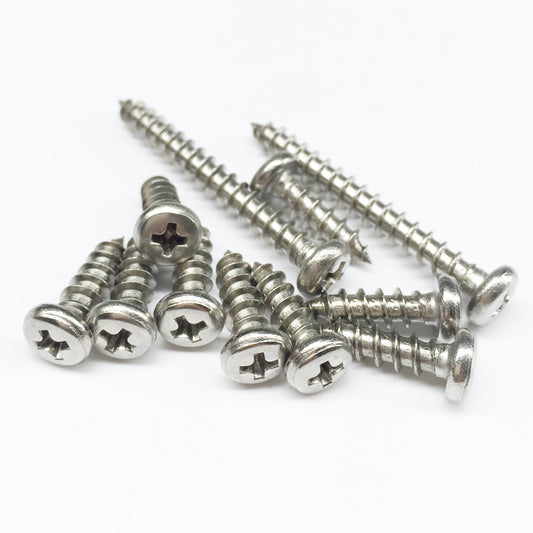 201 Stainless Steel Cross Round Head Self-Tapping Screws Pan Head Self-Tapping Screws Self-Tapping Nails Pointed Tail Wood Screws M3M4M5