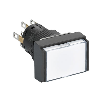 Schneider/Schneider Electric domestic XB6EDW plastic one-piece rectangular self-resetting button with light