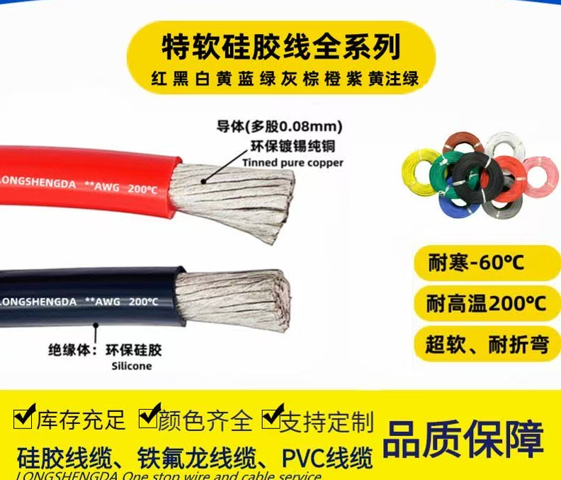 AWG cables  Ultra-Flexible High-Temperature Silicone Wire (600V, -60°C to +200°C)
