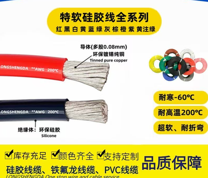 AWG cables  Ultra-Flexible High-Temperature Silicone Wire (600V, -60°C to +200°C)