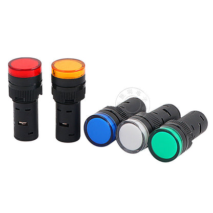 LED power indicator light AD16-16C distribution box signal light 24V 220V 380V red green yellow cutout 16mm