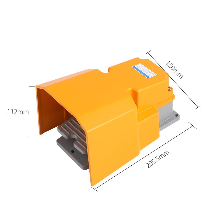 Foot switch, aluminum housing, LTH/1/6, waterproof foot switch, machine tool accessory, silver dot.