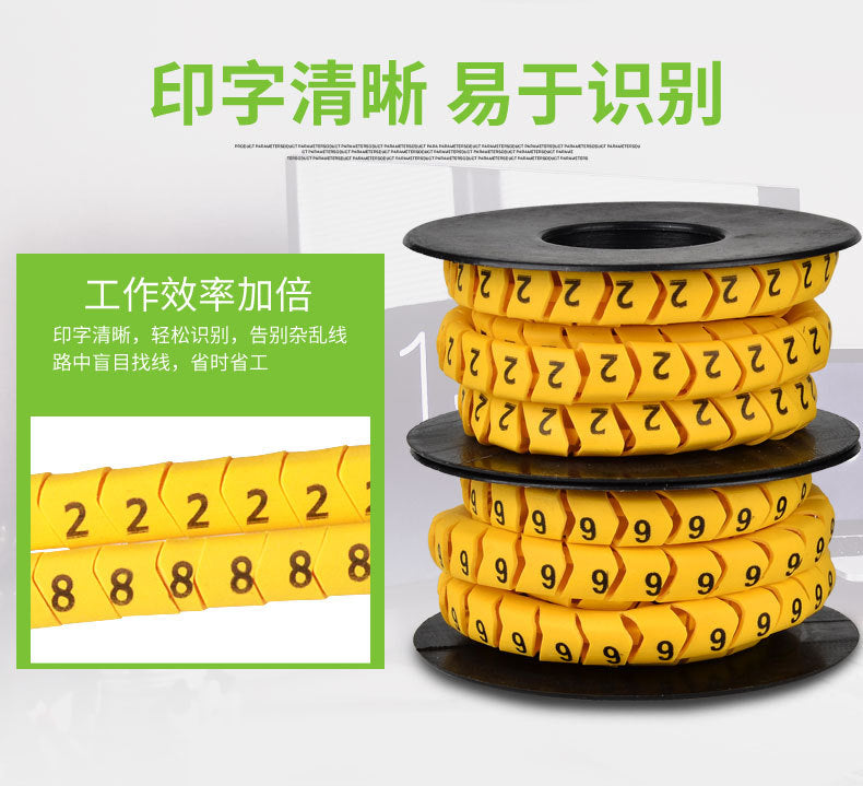 Numbered conduit for wires and cables, marking conduit for wires and cables, numbered conduit 0-9, lettered conduit A-Z