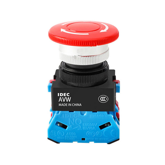 IDEC AVW mushroom head button (press lock rotation reset type)