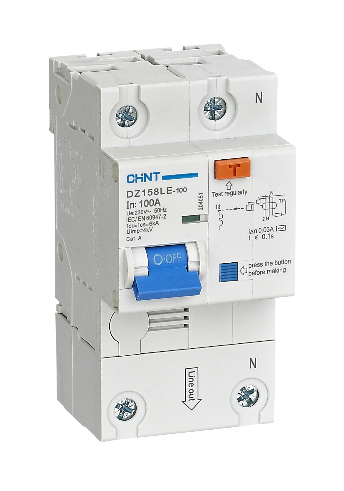 CHINT DZ158LE Residual Current Operated Circuit Breaker (RCBO)