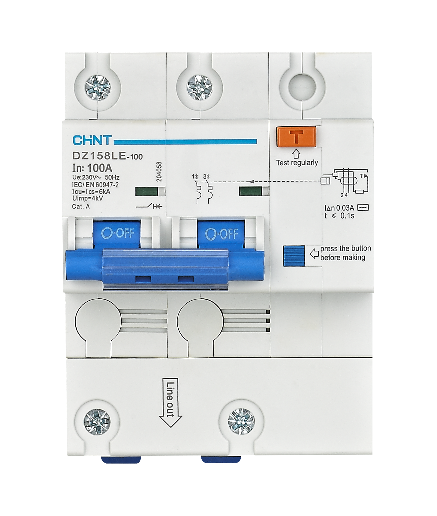 CHINT DZ158LE Residual Current Operated Circuit Breaker (RCBO)