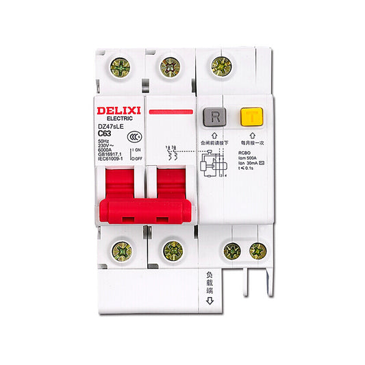 DELIXI DZ47TRLE Transparent RCBO 6kA Miniature Earth Leakage Circuit Breaker
