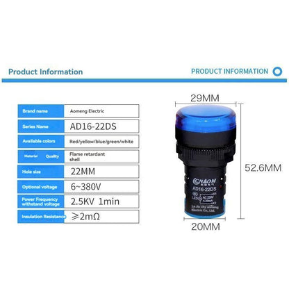 LED Power Indicator Light AD16-22DS