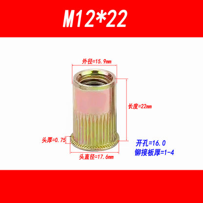Small head rivet nut, countersunk head rivet nut, rivet nut with vertical groove, rivet nut M3 M4 M5 M6 M8 M10 M12