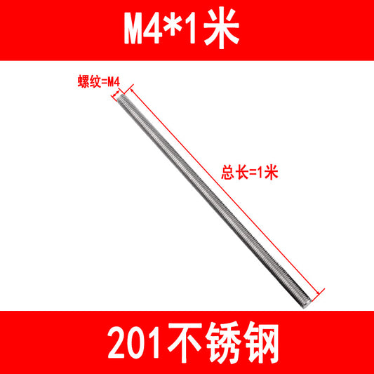 201/304 stainless steel ball screw, full thread screw, through thread, threaded rod, full thread ball screw M6 M8 M10 M12 M16 M20