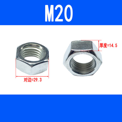Wholesale galvanized hexagonal nuts, external hexagonal nuts, M3 M4 M5 M6 M8 M10 M12 M16 M20 M24 M30