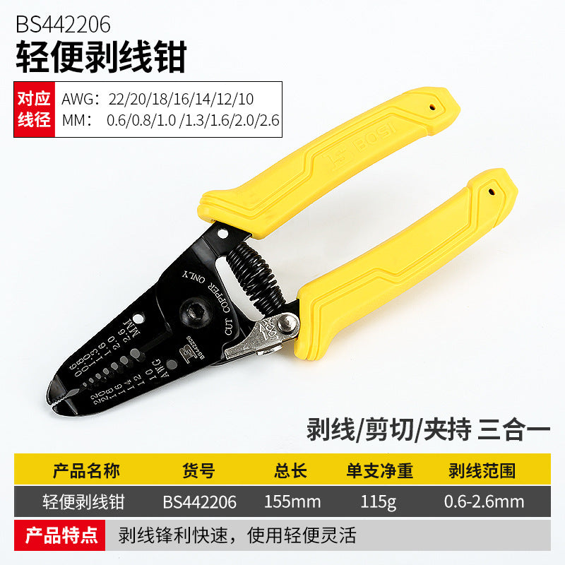 Cable cutters, electrician's manual tools, wire strippers, wire cutters, wire pullers, multi-functional wire strippers.