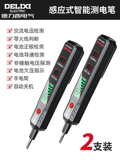 Delixi Smart Test Pen R2897+ Voltage Measuring Electronic Multifunctional Disconnection Digital Display Electrical Induction Test Pen