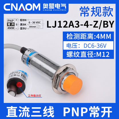 LJ12A3-4-Z/BX proximity switch, EX sensor probe, three-wire NPN normally open inductive switch, M12