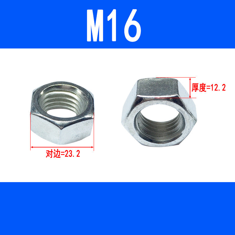 Wholesale galvanized hexagonal nuts, external hexagonal nuts, M3 M4 M5 M6 M8 M10 M12 M16 M20 M24 M30