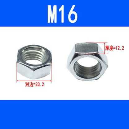 Wholesale galvanized hexagonal nuts, external hexagonal nuts, M3 M4 M5 M6 M8 M10 M12 M16 M20 M24 M30