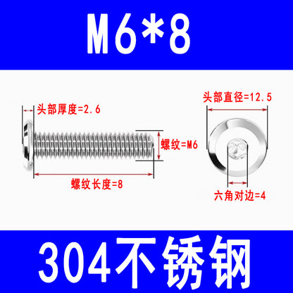 201/304 Stainless Steel Beveled Hex Socket Head Screws, Flat Head Hex Socket Furniture Screws M3 M4 M5 M6 M8