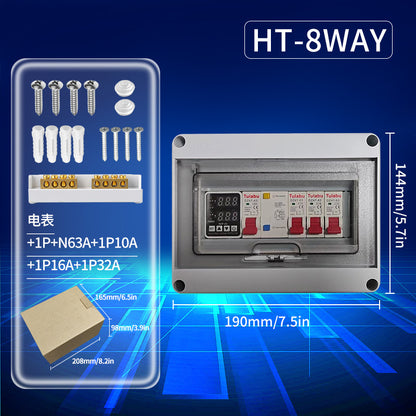 Cross-border waterproof distribution box, IP65 surface-mounted plastic household distribution box with circuit breaker.