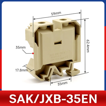 SAK2.5EN/6/10/25/35 Terminal Block JXB-2.5EN Pure Copper Rail Type D-SAK Bracket
