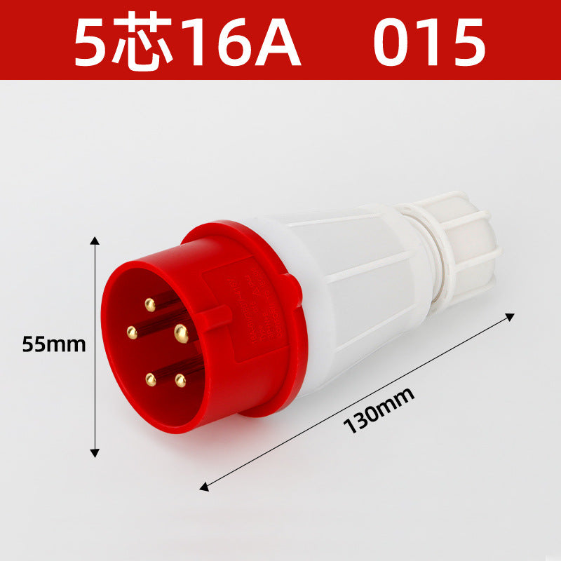 16/32A industrial plug, aviation socket connector, three-phase four-wire, 3/4/5-pin industrial waterproof mating plug