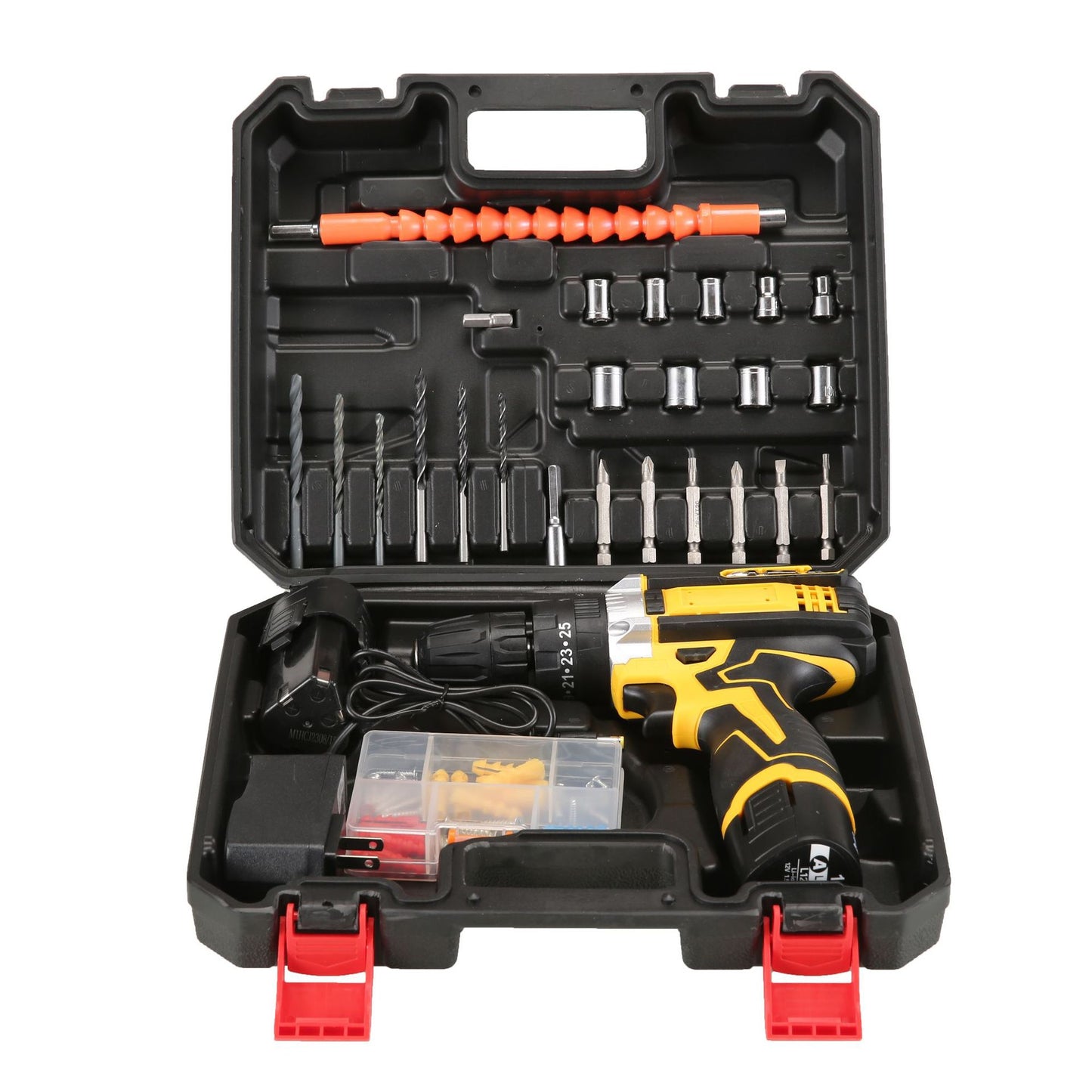 New cross-border e-commerce cordless drill and power tool set, lithium battery drill, electric screwdriver and screwdriver set.
