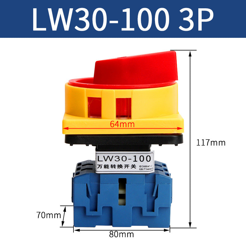Universal transfer switch LW30-25A, load circuit breaker SJD11-32, three-phase load power disconnection rotation.