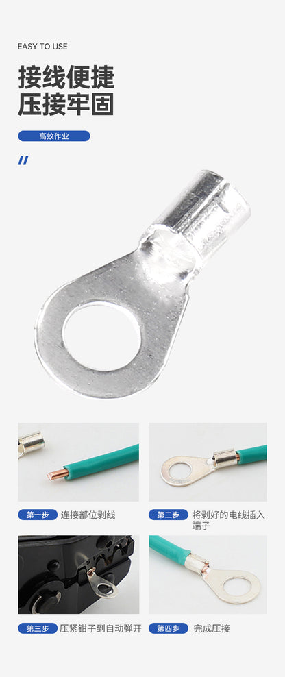 OT copper lugs, cold-pressed quick-connect terminals, silver-plated brass, round/O-type bare terminal lugs.