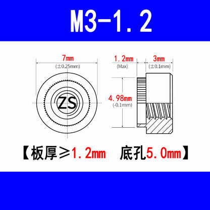 304 Stainless Steel Expansion Rivet Nut, Pressure Plate Nut, Speared Flanged Nut, Expansion Rivet Step Nut, M3, M4, M5, M6, M8