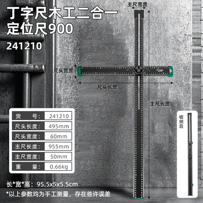 Multi-functional measuring tool, marking right angle ruler, aluminum alloy angle ruler, two-in-one woodworking angle ruler, positioning ruler