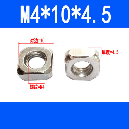 Square nuts, square-shaped nuts, aluminum profile accessories, screw caps M4 M5 M6 M8 M10