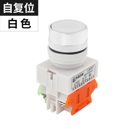 Self-reset switch LAY37-11BN(Y090), flat-head push button, without lock, §¶22MM, one on, one off.