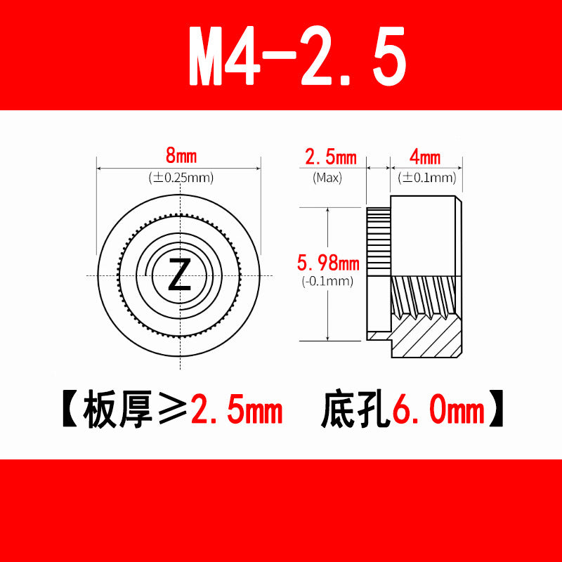 Galvanized expansion rivet nuts, pressure plate nuts, knurled flange nuts, round toothed nuts, M3, M4, M5, M6, M8