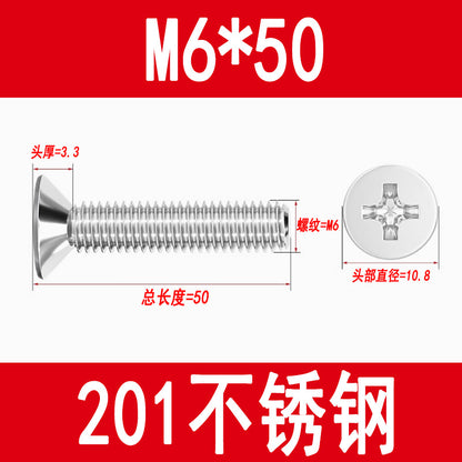 Manufacturer of 201 Stainless Steel Countersunk Screws, Flat Head Phillips Screws, Machine Screws with Phillips Slot, M3M4M5M6M8