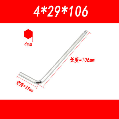 Medium-length ball-end hex wrench, L-shaped hex key, hexagonal wrench, 1.5-2-3-4-5-6mm