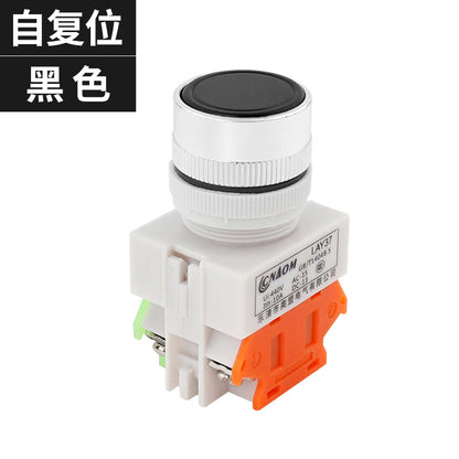 Self-reset switch LAY37-11BN(Y090), flat-head push button, without lock, §¶22MM, one on, one off.