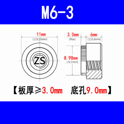 304 Stainless Steel Expansion Rivet Nut, Pressure Plate Nut, Speared Flanged Nut, Expansion Rivet Step Nut, M3, M4, M5, M6, M8