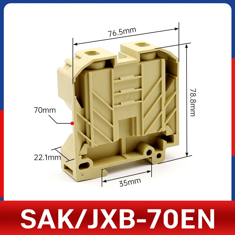 SAK2.5EN/6/10/25/35 Terminal Block JXB-2.5EN Pure Copper Rail Type D-SAK Bracket