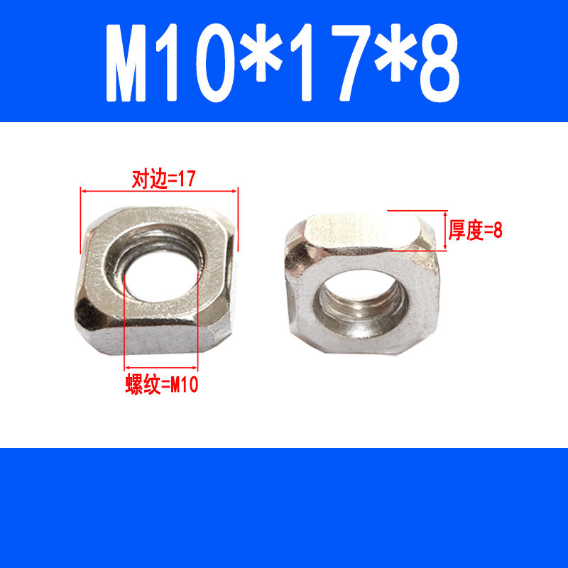 Square nuts, square-shaped nuts, aluminum profile accessories, screw caps M4 M5 M6 M8 M10