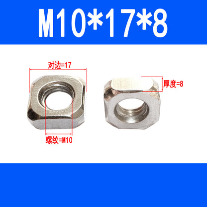 Square nuts, square-shaped nuts, aluminum profile accessories, screw caps M4 M5 M6 M8 M10