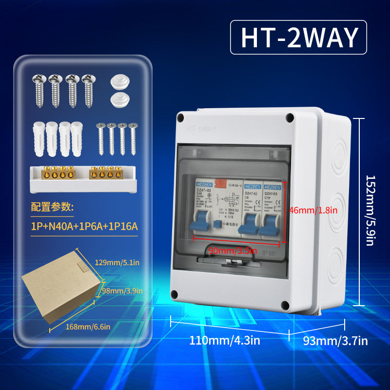 Cross-border waterproof distribution box, IP65 surface-mounted plastic household distribution box with circuit breaker.