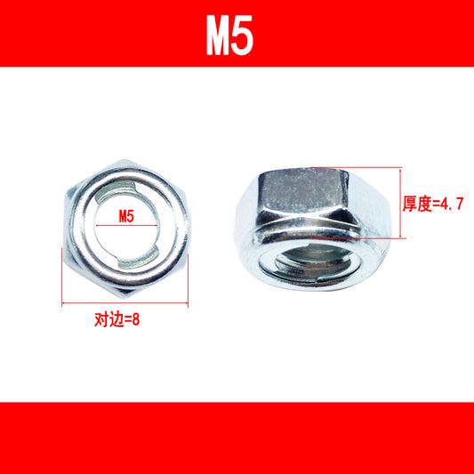 Galvanized all-metal lock nuts, metal strip self-locking nuts, metal anti-loosening nuts M5 M6 M8 M10 M12
