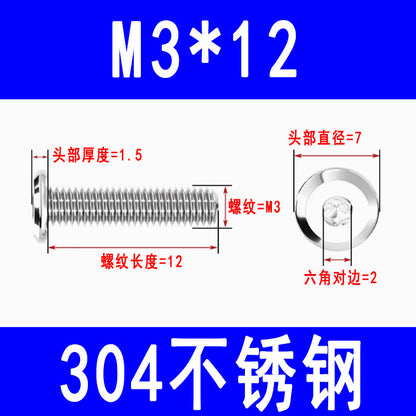201/304 Stainless Steel Beveled Hex Socket Head Screws, Flat Head Hex Socket Furniture Screws M3 M4 M5 M6 M8