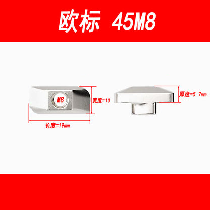 European standard T-type nuts, aluminum profiles, ship-shaped nuts, hammer heads, national standard T-type nuts 3030/4040, M4, M5, M6, M8
