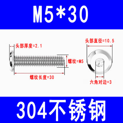 201/304 Stainless Steel Beveled Hex Socket Head Screws, Flat Head Hex Socket Furniture Screws M3 M4 M5 M6 M8