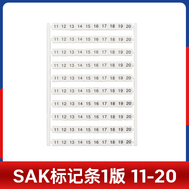 SAK blank number strip universal rail type terminal DEK6 number marking strip SAK2.5/4/6/10/16/25
