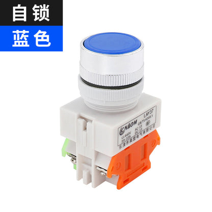 Self-reset switch LAY37-11BN(Y090), flat-head push button, without lock, §¶22MM, one on, one off.