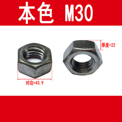 Wholesale galvanized hexagonal nuts, external hexagonal nuts, M3 M4 M5 M6 M8 M10 M12 M16 M20 M24 M30