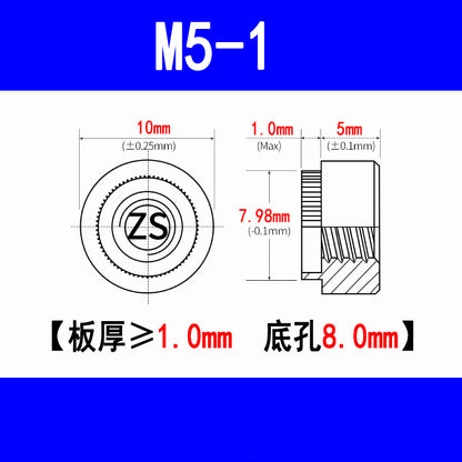 304 Stainless Steel Expansion Rivet Nut, Pressure Plate Nut, Speared Flanged Nut, Expansion Rivet Step Nut, M3, M4, M5, M6, M8